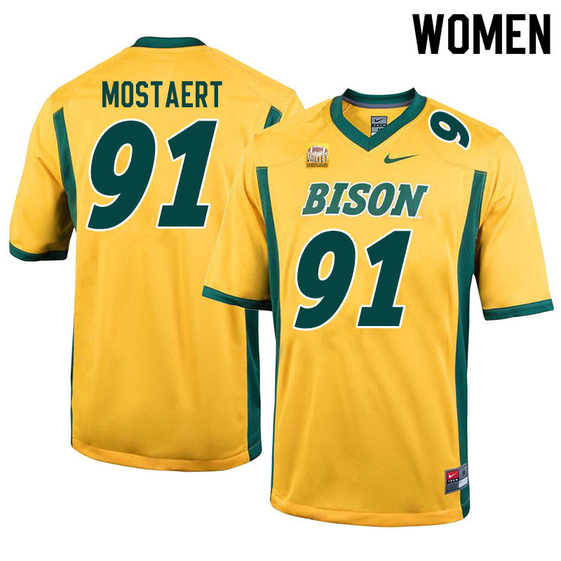 Women #91 Will Mostaert North Dakota State Bison College Football Jerseys Sale-Yellow